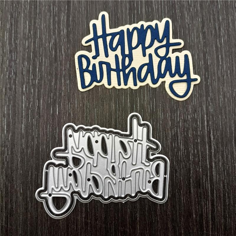 Všechno nejlepší k narozeninám Kovové vyřezávací šablony Šablona pro DIY Scrapbooking Fotoalbum Embosování Papírové karty Řemesla Výřezy