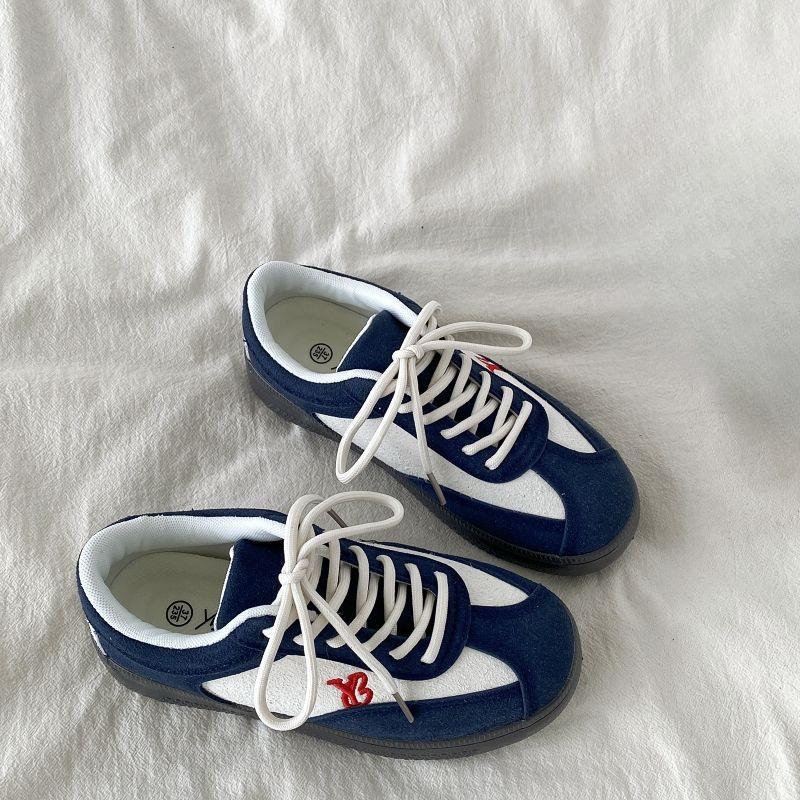 New Retro German Training Women's Shoes with Lace-up Sports Thick-soled Casual Fashion Shoes