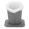 Plush Lined Eyeglasses Holder Stand Soft Protective Glasses Case for Desk Nightstand Table   Linen Gray