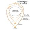 Salircon Exquisite Imitation Pearl Love Heart Pendant Necklace Women Multilayer Trendy Elegant Metal Clavicle Chain Y2K Jewelry