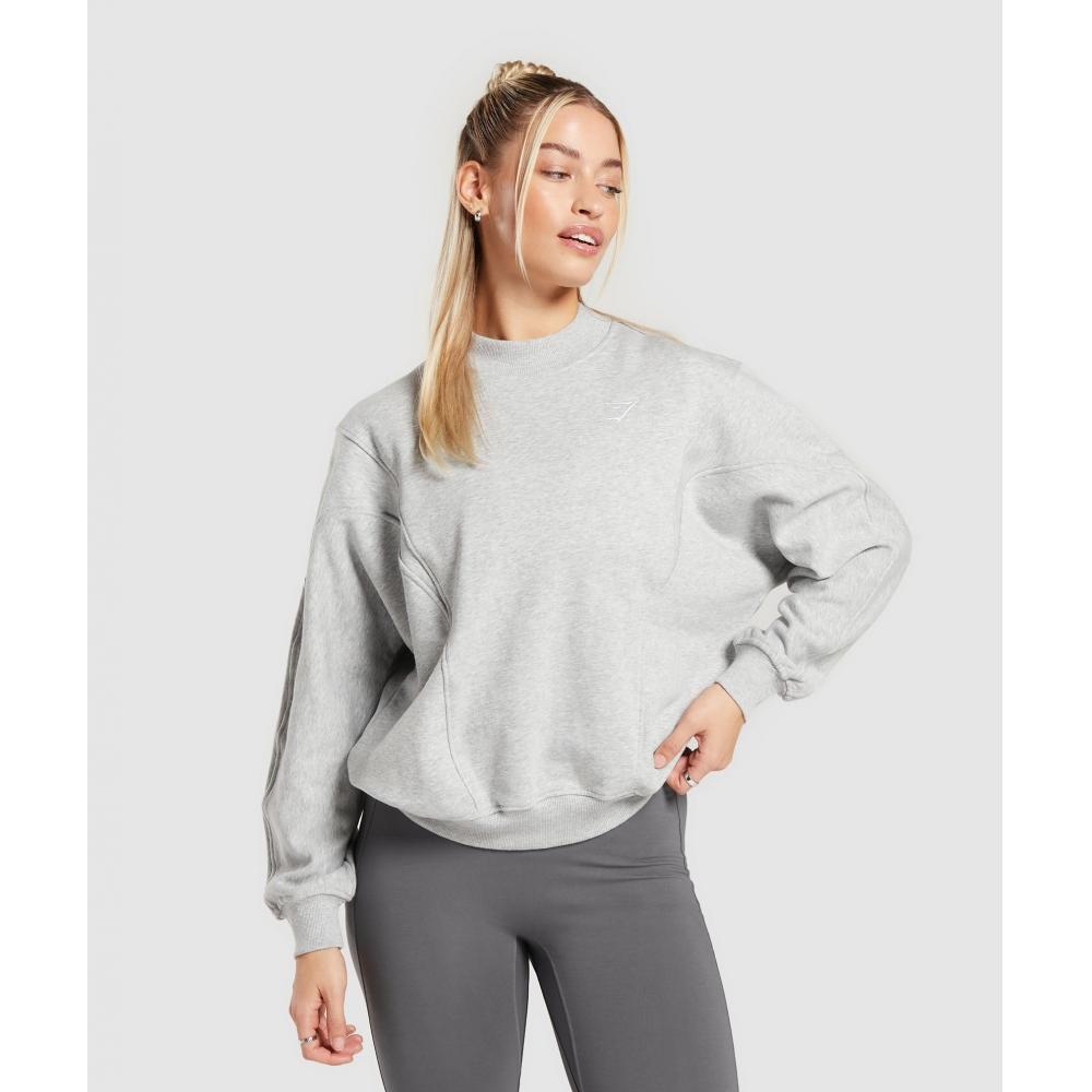 

GYMSHARK Rest Day Хлопковый пуловер контурного цвета Светло-серый меланжевый B7A2W GCHR S