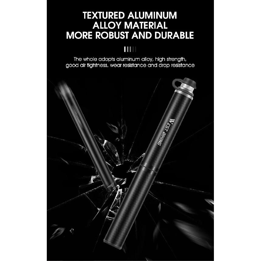 WEST BIKING Tragbare Fahrradpumpe Aluminiumlegierung Fahrrad Luftpumpe Reifenfüller Schrader/Presta Universal Rennrad Zubehör