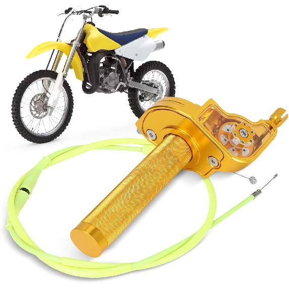 

Motorcycle Twist Throttle 7/8 22mm with Throttle Cable CNC Assembly Universal for CRF KLX SSR TTR DRZ CT200U 125 150 200 250cc Dirt Pit Bike ATV жовтий