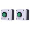 2pcs Push Button Switch Station Box Momentary Switch One Push Button Control Switch for Gate Opener Green
