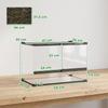 Reptile Glass Terrarium with Stone Background, Front Ventilation, Escape-Proof Knob Lock, 50 x 30 x 35 cm, Black