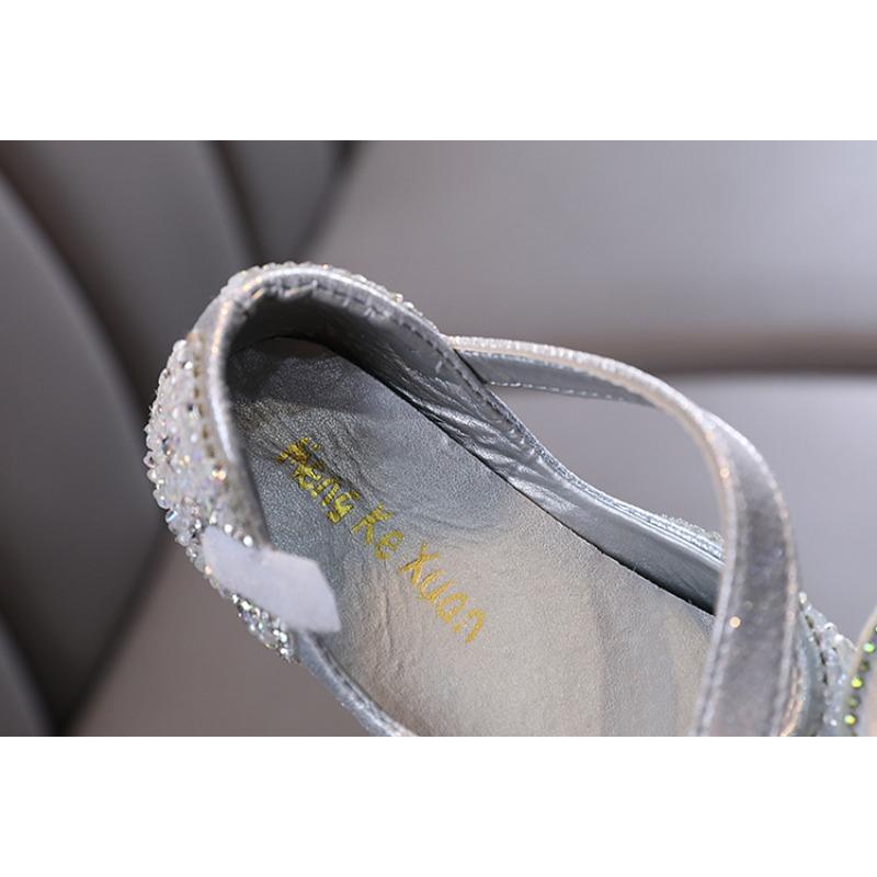 Jesienny nowy styl, eleganckie, dziewczęce, dla małych dziewczynek, dziewczęce, księżniczki, płaskie buty z cyrkoniami, skórzane buty, buty do występów tanecznych