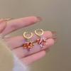 Earrings, European and American fashion and retro temperament, leaf women's tide earrings, red maple leaf earrings, earrings, accessories.