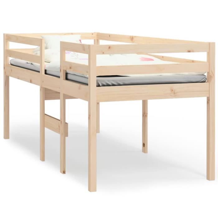 VidaXL High Bed 90x190 Cm Solid Pine Wood 821614