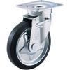 TRUSCO Pressed Rubber Swivel with Double Caster, Black, 130, Stoppers, TJB-130
