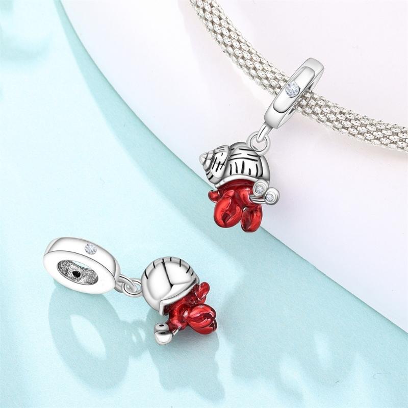 Handcrafted Marine Themed Silver Pendant Sea Animal Charm Jewelry Accessories for Bracelets and Necklaces