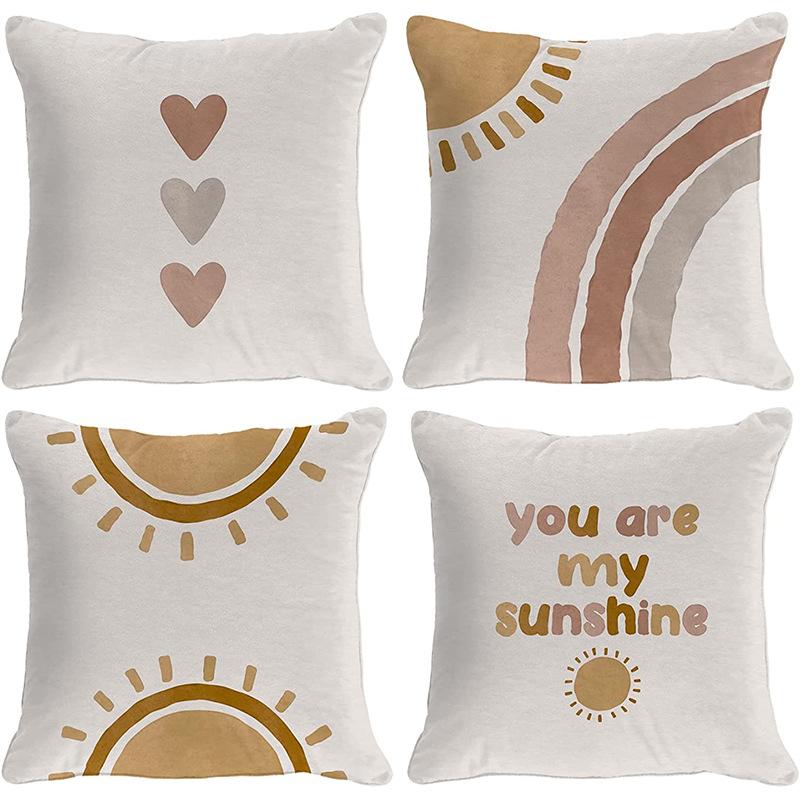 Moderne minimalistisk INS regnbue putetrekk friskt trykt lin putetrekk stue sofa