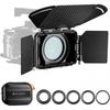 K F Concept Mini Matte Box 4x5.65 Inches Side Flags Carbon Fiber 67mm 72mm 77mm 