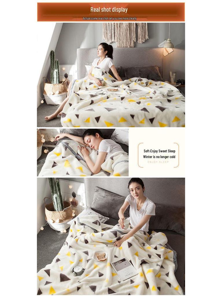 Double-Sided Fleece Raschel Blanket - Cozy Winter Wedding & Office Nap Gift