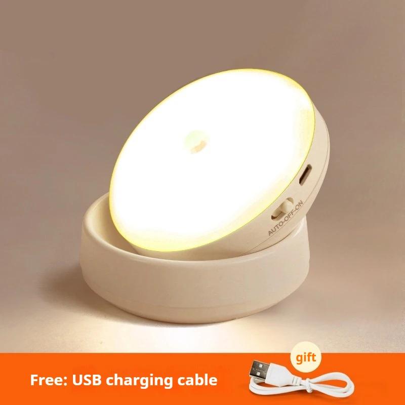 USB Rechargeable 360° Rotating Body Sensing LED Night Light Magnetic for Bedside Home Bedroom Hallway Cabinet Kid Room Decor