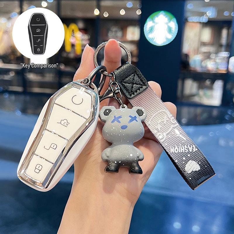 Etui na kluczyk BYD: Kompatybilny z Dolphin, Seagull, Song Plus, Qin DMI, Han EV, Tang, Seal, 06, Yuan Pro - Pokrowiec na brelok