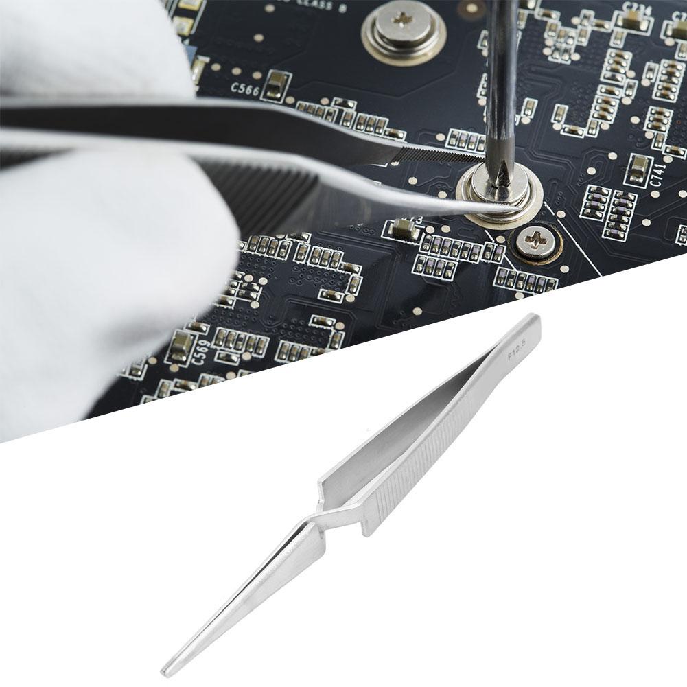 Stainless Steel Tweezers Cross Reverse Repair Tweezers For Photovoltaic Microelectronics
