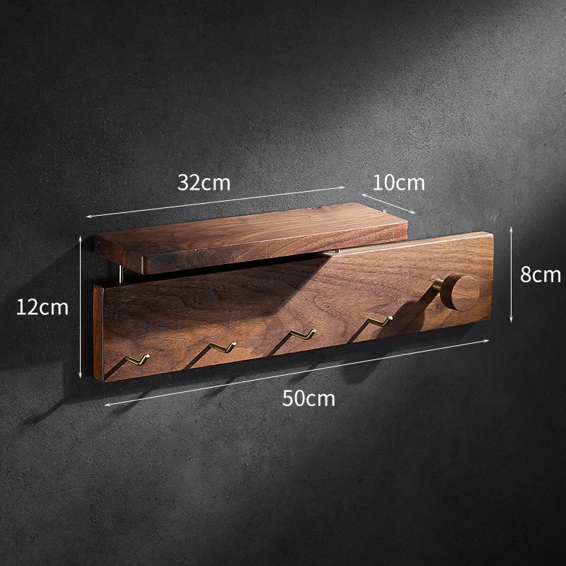 Solid wood Bathroom Hanging Coat Hook Wall Mounted Storage Rack Towel Rack Bedroom Coat Hat Hook Bathroom Shelving