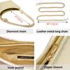 Milisente Women's Party Bag, Wedding Shoulder Bag, Tote Bag, Evening Bag with Diamonds, Short Shoulder Strap, Crossbody Bag with Chain (Gold)