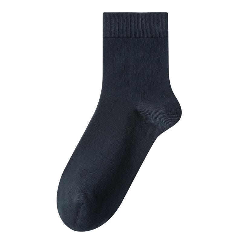 Men's Spring and Autumn All-cotton Boneless Cotton Socks, Anti-odor and Antibacterial Solid-color Long Socks, Autumn and Winter Business Socks