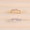 Gold & Silver Bow Ring with Pink Rhinestones: Korean-Style Light Luxury Jewelry for Women