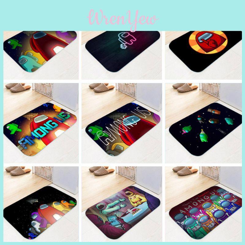 Game Us Among Flannel Mat Home Bath Bathroom Nonslip Carpet Rug Floor Decor