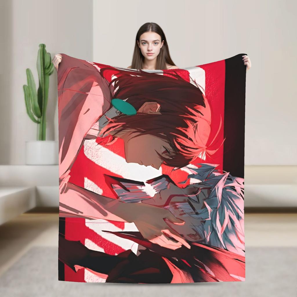 Turbo Granny Dandadan Anime Blanket Street Trend Plush Throw Blanket For Living Room Airplane Travel Flannel Bedspread Bed Cover