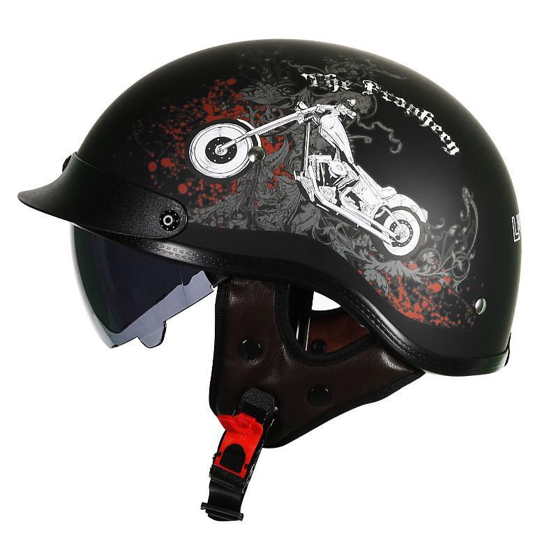 Motorcycle Half Helmet Vintage Scooter Men Women Universal Seasonal Lightweight Retro Crash