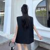 Simple Tailored Waistcoat Vest for Women Elegant Sleeveless Top Casual Lazy Style Fashion Versatile