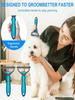 Ergonomic Double-Sided Undercoat Rake - Comfort Grip Dematting & Deshedding Brush Tool, Stainless Steel Teeth, Gentle on Skin, I