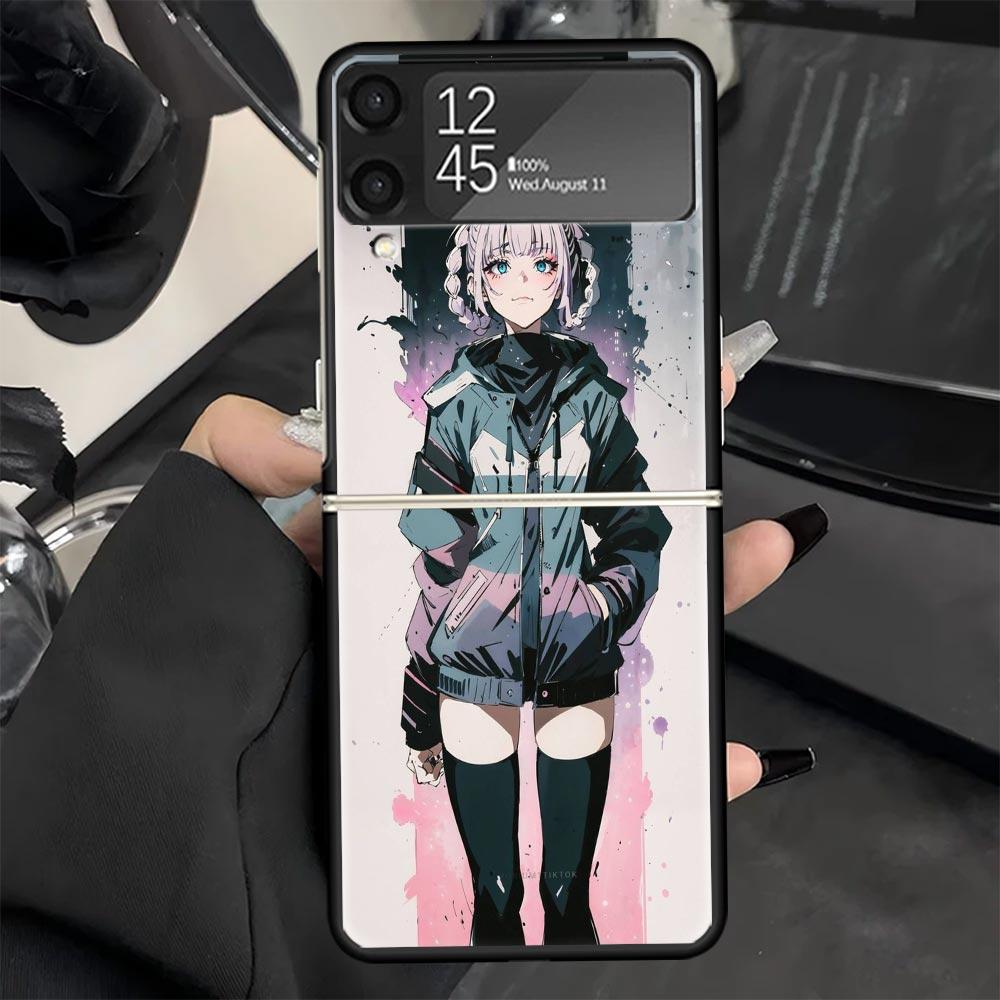 Nazuna Nanakusa Anime Phone Case for Samsung Galaxy Z Flip 7 6 5 4 3 5G Black Cover ZFlip7 ZFlip6 ZFlip5 ZFlip4 ZFlip3 Fundas Ga