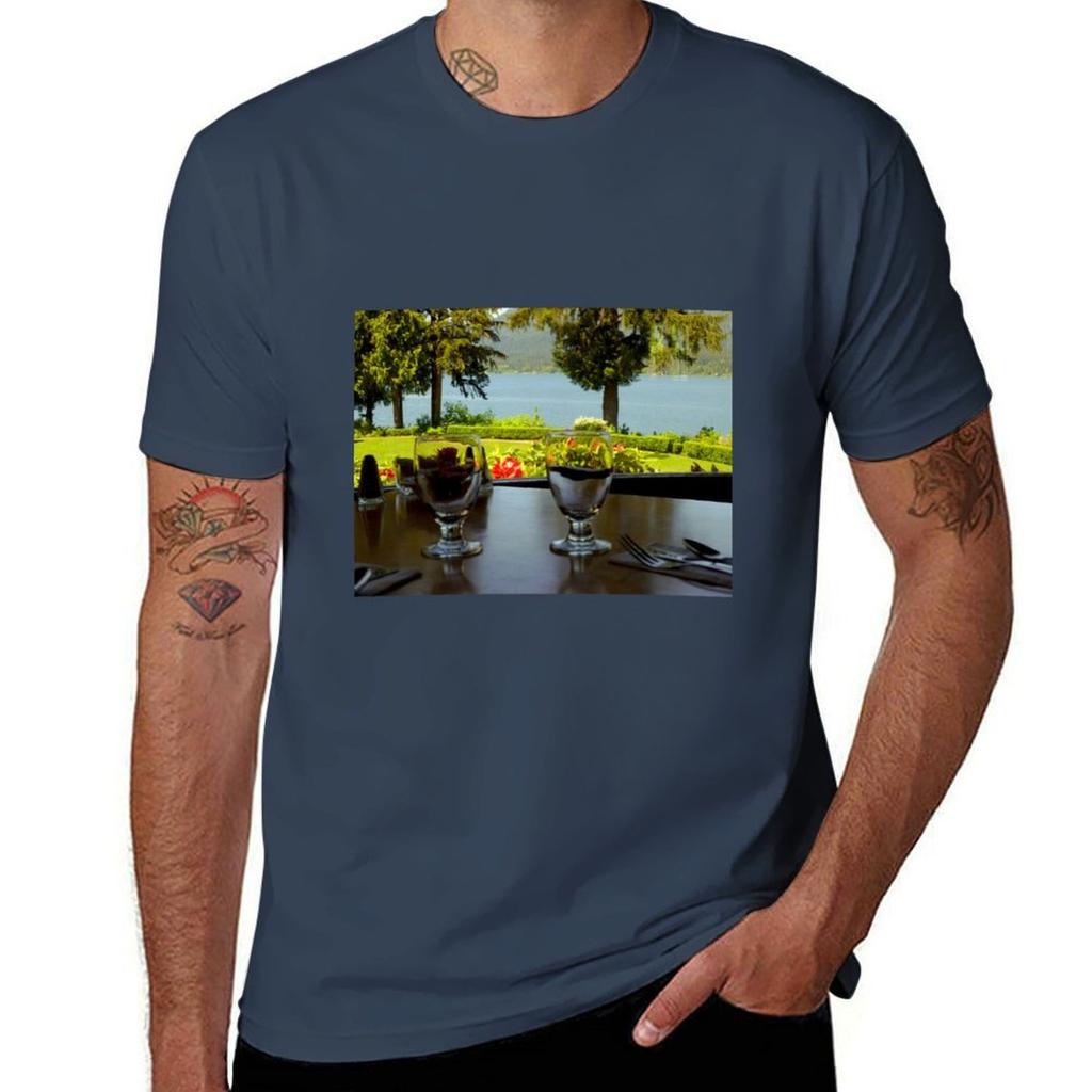 Table For Two At Lake Quinault Lodge Tshirt Utility Casual Work Tshirt