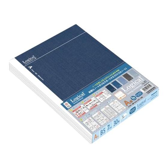 Nakabayashi Swing Logical Notebook Semi-B5/A-lined/30 sheets Denim color 5-book pack NB520A-5P