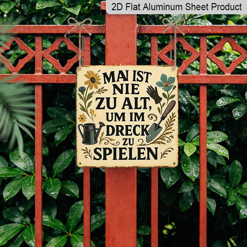 2D Flat - 1pc, Vintage Metal Sign, Decorative Plaque and Ornament, Gardening Humorous Quotes, Fun Style, Inspirational Life Quotes, Decor for Yard