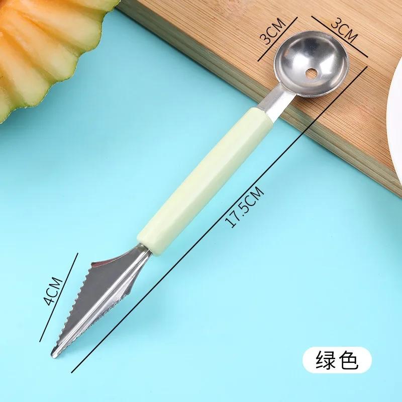 1PC Creative Fruit Carving Knife Watermelon Baller Ice Cream Dig Ball Scoop Spoon Baller Diy Assorted Cold Dishes Tool