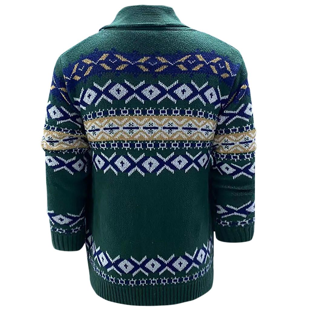Autumn And Winter Men's Fashion Loose Cardigan Warm Lapel Jacket Sweater