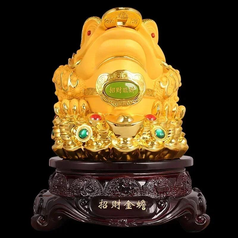 Feng Shui Lucky Fortune Golden Toad Office Home Decoration Crafts Shop Opening Gifts