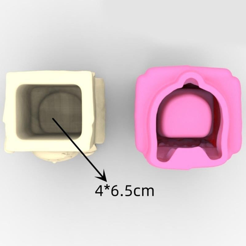 Sitting Panda Shaped Planter Vase Moulds Cements Mould Silicone Material for Hand-Making Succulent Plant Flowerpot Vase