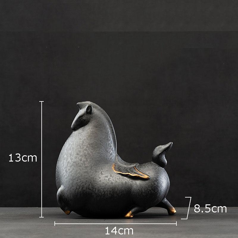

Creative Fat Horse Porcelain Statue Desk Ornaments Horse Ceramic Sculpture Living Room Decoration Crafts Vintage Home Decor