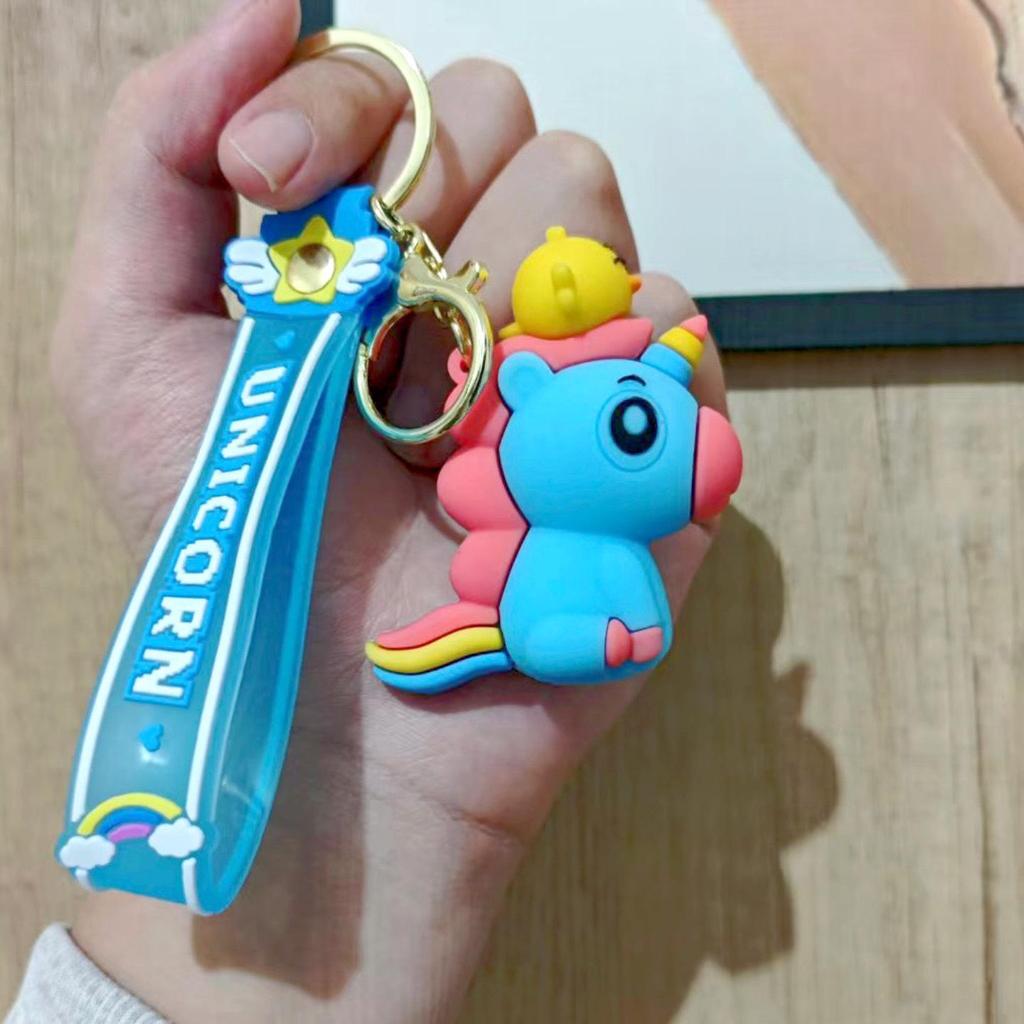 Unicorn Cuckoo Bird Keychain: Cute Pendant for Backpack & Car Keys