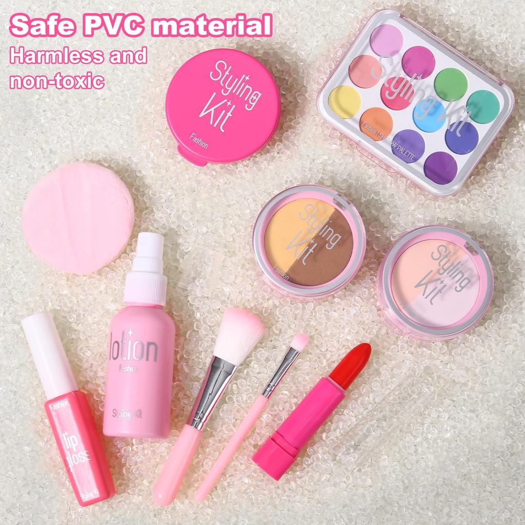 AIUAZA Home Makeup Toys and Kids Princess Birthday Gift for Girls Ages Kids' 10-Piece Set, Liquid-Free Powder-Free, Girls' Dress-Up Toy, Play, 4-12