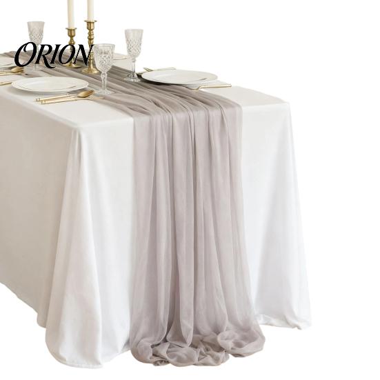 Beautiful Table Centerpiece Runner Sheer Flowing Runner, Chiffon Wedding Elegant Solid Color Protector for Dining Home Bridal Shower Party Decor Heat