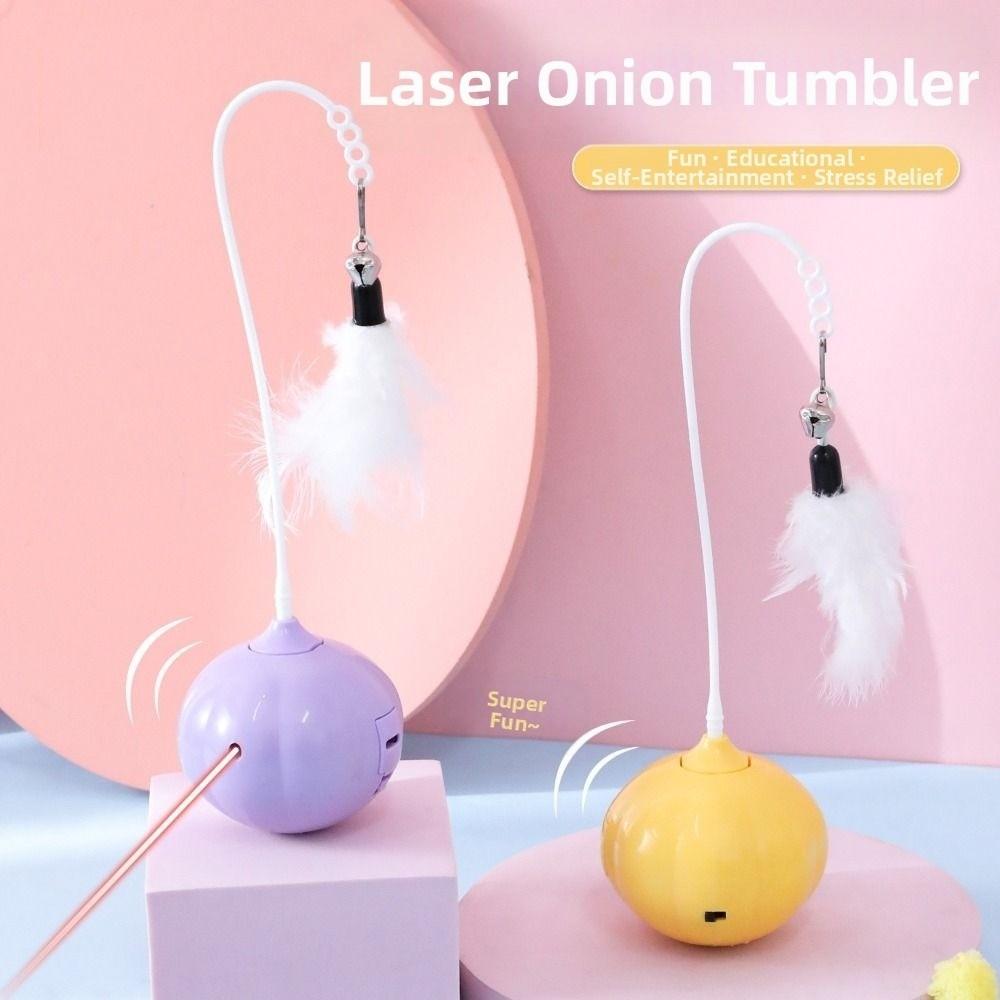 Creative Cat Tumbler Toy 360-degree Rotation Onion Design Cat Infrared Interactive Toy Detachable Bite-resistant
