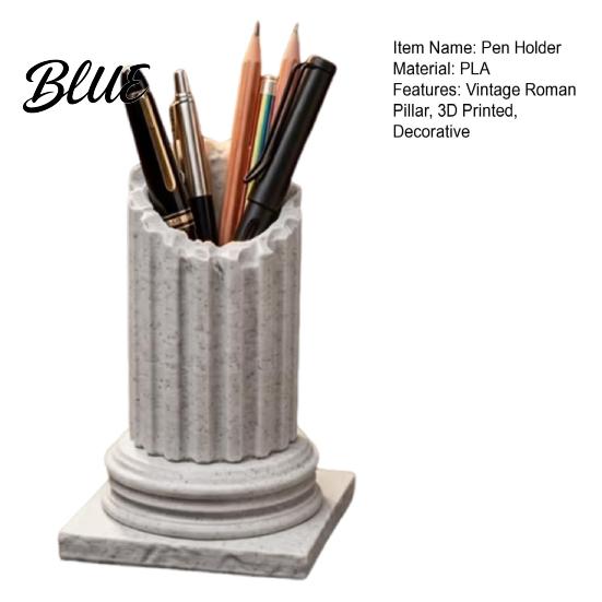 3D Printed Pen Design Organizer Roman Holder Pillar Cup Vintage Column Stationery Container Decorative Pencil Box for Home Office