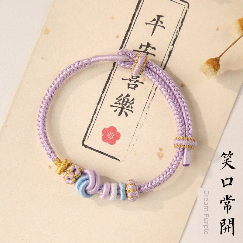 

3 мм Плетеный вручную Ручной шнур Носить Золотые Бусины Удачи Восьмижильный Плетеный Шнур Полуфабрикат Съемный Сделай сам Красный Веревочный Браслет Dimple Knot [Dream Purple]]