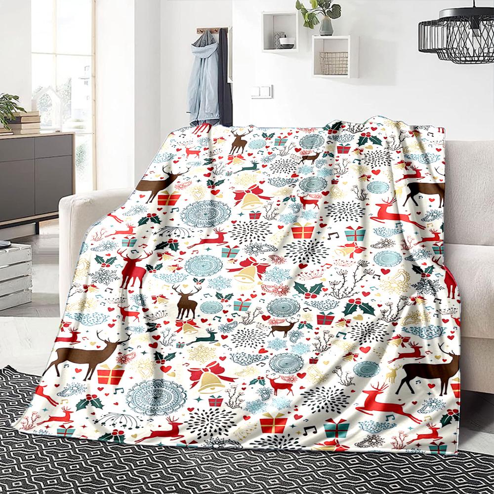 1Pc Winter Snowflakes Blanket Soft Throw Blanket For Home Bedroom Bed Sofa Travel Office Solid Christmas Blanket