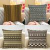 Geometric Ethnic Pattern Cushion Cover Natural Linen Organic Fabric DoubleSided Printing Room Sofa Decor Pillow Case