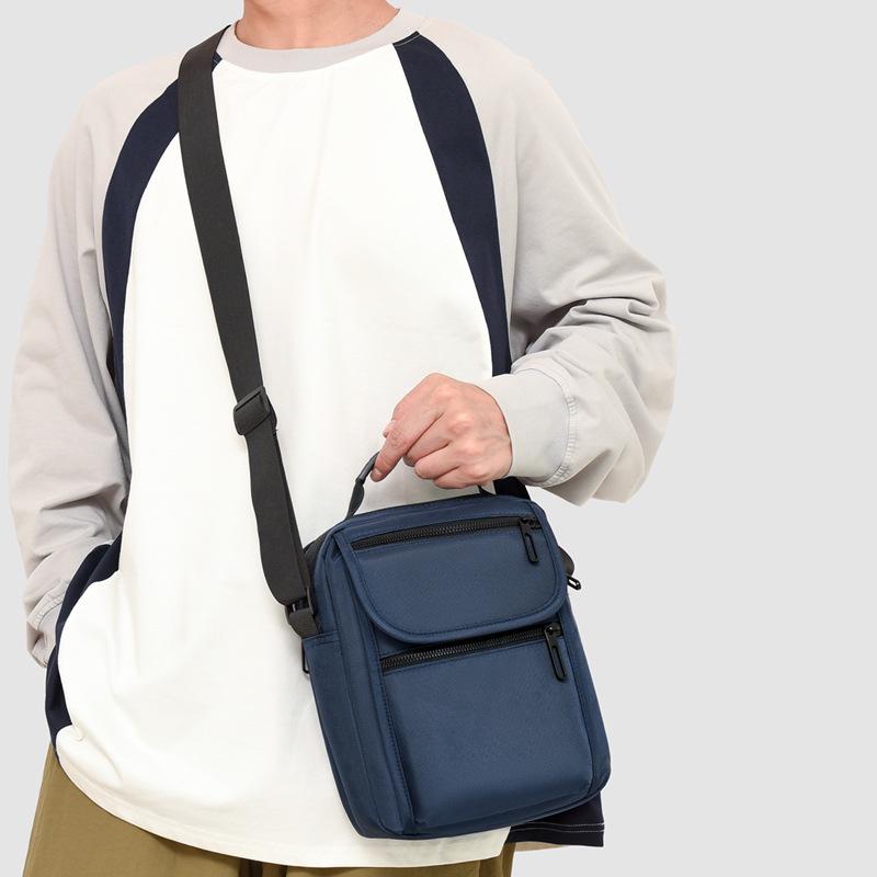 Men's Trendy Multi-Layer Crossbody Bag - Versatile Casual Vertical Shoulder Sports Backpack