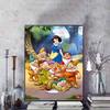 Disney Pittura con Diamanti Biancaneve Ritratto di Gruppo Classico Illustrazione 5D Fai da Te Set Ricamo Pittura con Diamanti Diamante Rotondo/Quadrato Mosaico Decorazione Casa