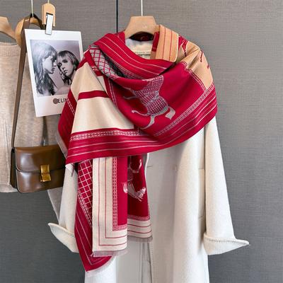 Herbst Winter Schal Damen Pashmina Schals Und Wickeltücher Kaschmir Decke Warm Dicke Stolen Für Dame Outdoor Bufanda   Druck