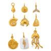 Seaside Vacation Style Golden Dolphin Starfish Pearl Shell Pendant Diy Versatile Jewelry Accessories
